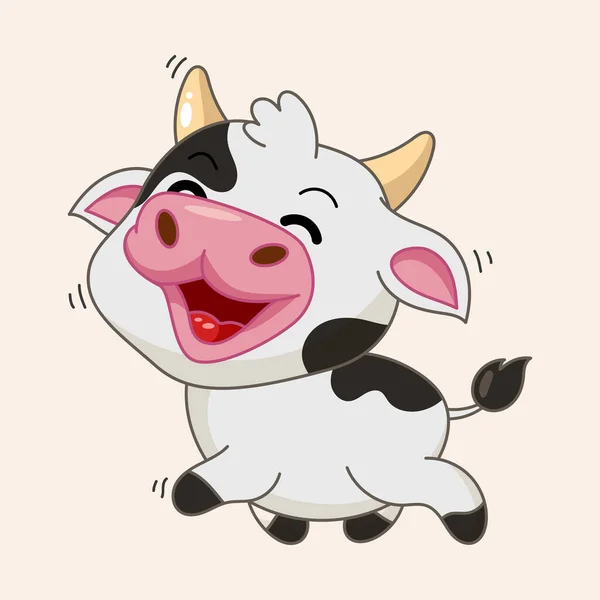 Cute Cow Cartoon Walking — Stock Vector