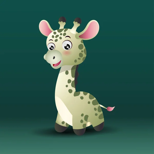 Illustration Expression Dessin Animé Girafe Mignon — Image vectorielle
