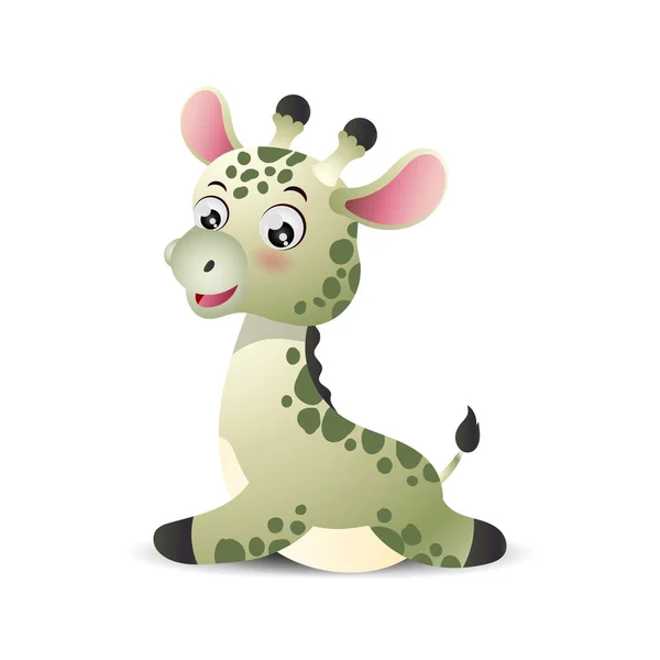 Illustratie Van Leuke Giraffe Cartoon Uitdrukking — Stockvector