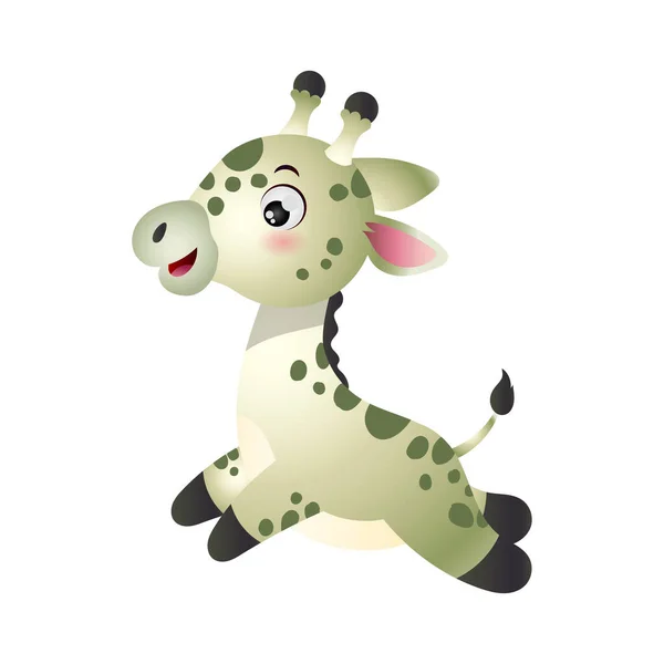 Illustrazione Simpatica Giraffa Espressione Cartone Animato — Vettoriale Stock