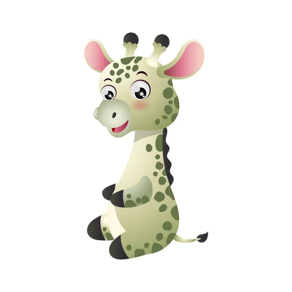 Ilustrace Roztomilého Kresleného Výrazu Žirafy — Stockový vektor