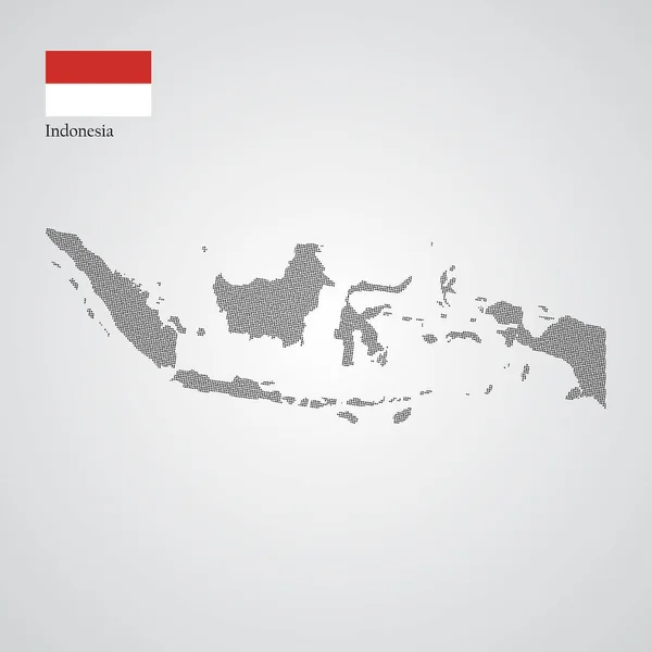 Indonesia Mapa Silueta Estilo — Vector de stock