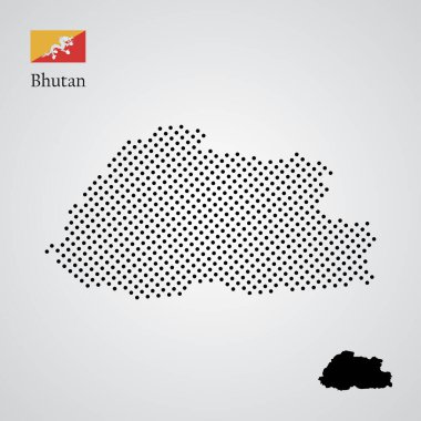 Butan haritası siluet yarım ton biçimi