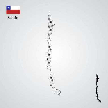 Şili haritası yarım ton biçimi