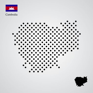Kamboçya haritası yarım ton biçimi