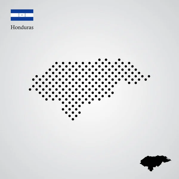 Honduras Térkép Sziluett Félhang Stílus — Stock Vector