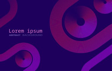 Çember çizgileri olan soyut renk yatay afiş arkaplanı