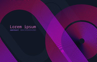 Çember çizgileri olan soyut renk yatay afiş arkaplanı
