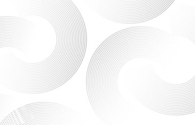 Çember çizgileri olan soyut beyaz renk yatay afiş arkaplanı