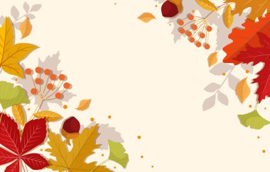 sonbahar yaprakları düz tasarım olarak arkaplanda