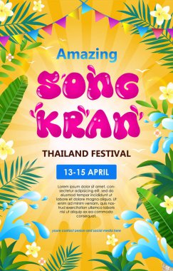 Mutlu Songkran Poster Şablonu
