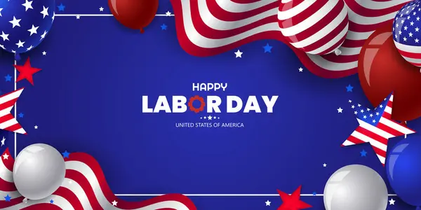 Happy Labor Day Poster Für Social Media Story Karte Banner Vektorgrafiken