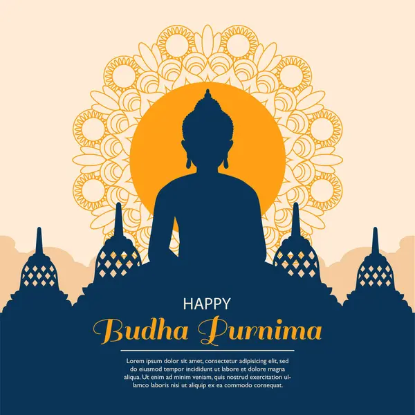 Boldog Budha Purnima Illusztráció Jogdíjmentes Stock Illusztrációk