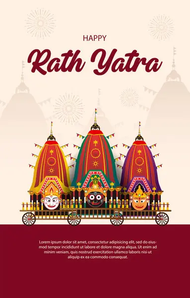 Stock vector happy rath yatra illustration