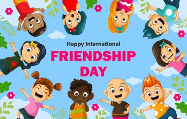 mutlu dostluk günü illüstrasyon