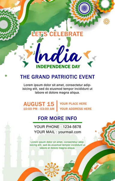 stock vector india independence day poster