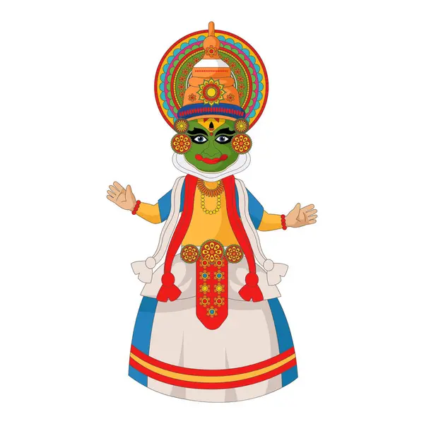 stock vector Kathakali Dancer For Happy Onam Festival Of Kerala India Mask 