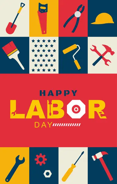 stock vector Labor Day Illustration with flat style