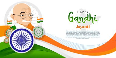 Mutlu Gandi Jayanti illüstrasyonları