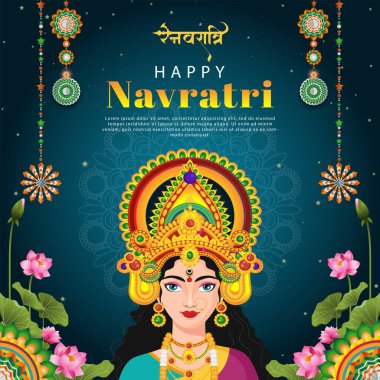 Gradyan renk kavramlı mutlu Navratri çizimleri