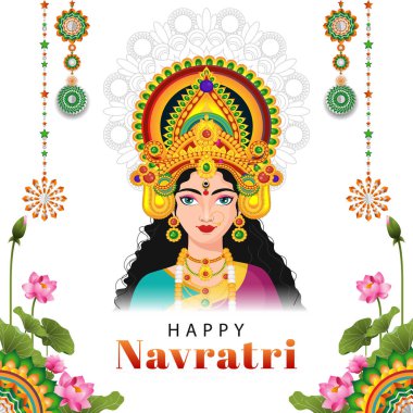 Gradyan renk kavramlı mutlu Navratri çizimleri