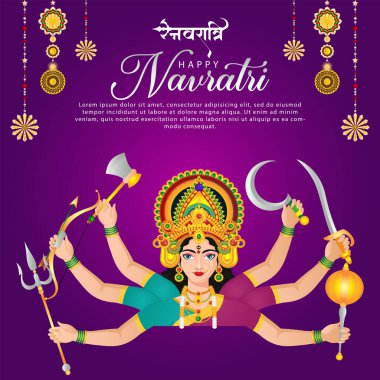 Happy Navratri illustration with gradient color concept