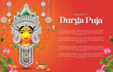 Happy Durga Puja background clipart