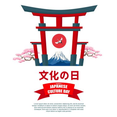 Japon kültürü kavramına sahip mutlu Japon kültürü çizimleri