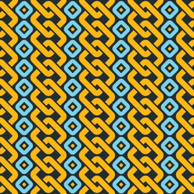 vektör desensiz kare çizgiler, açık mavi kombinasyonlu altın rengi zincir gibi, renk değiştirmek için kolay düzenleme