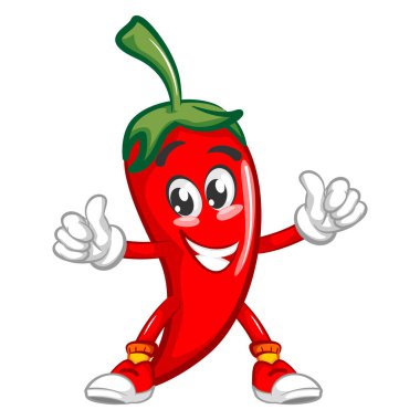 vector mascot character illustration of cute chili clipart