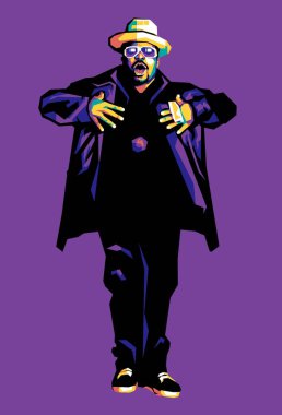 Amerikalı rapçi Sir Mix-a-Lot wpap pop sanat tarzında
