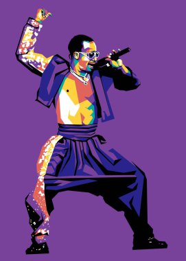 Amerikalı rapçi Mc Hammer wpap pop sanat tarzında