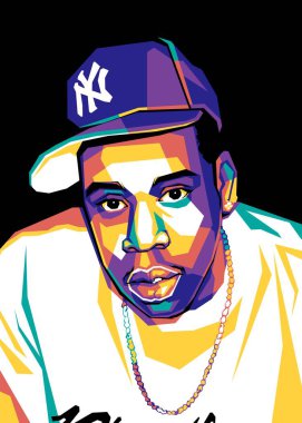 American Rapper Jay Z in wpap pop art style clipart