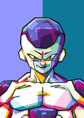 WPAP pop sanatındaki Anime Dragon Ball 'dan Frieza