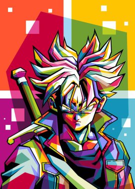 WPAP pop sanat tarzında anime Dragon Ball 'dan sandıklar.