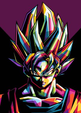 Anime Dragon Ball 'dan Son Goku WPAP pop sanatında.