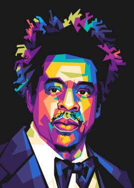 American Rapper Jay Z in wpap pop art style clipart