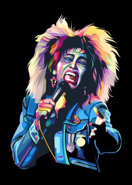 Amerikalı şarkıcı Tina Turner pop sanatında