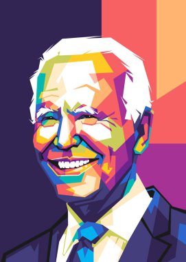 ABD Başkanı Joe Biden wpap pop sanat tarzında