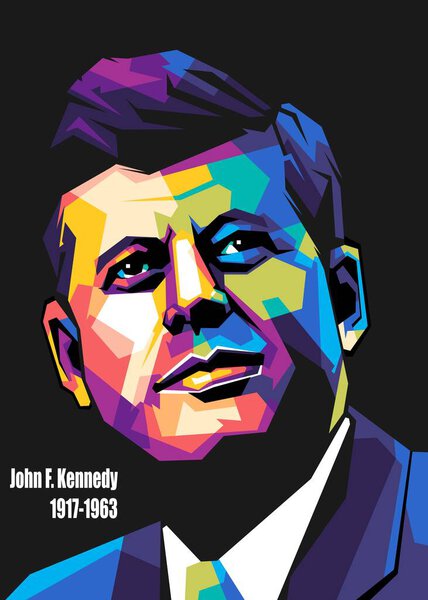John F Kennedy in wpap pop art style