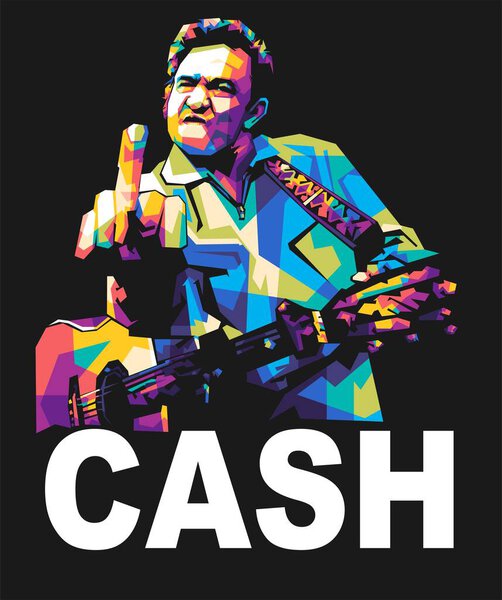 Джонни Кэш в стиле wpap pop art