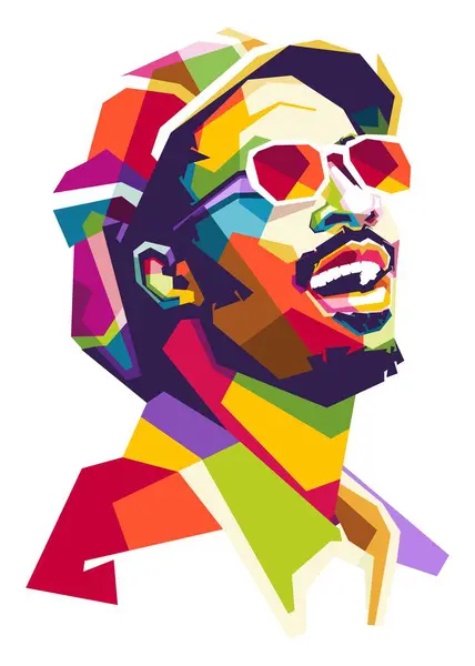 stock vector Stevie Wonder in wpap pop art style