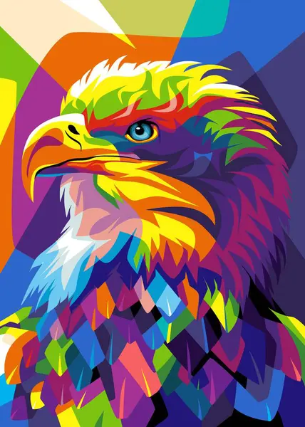 stock vector Colorful Eagle Illustration in WPAP pop art style