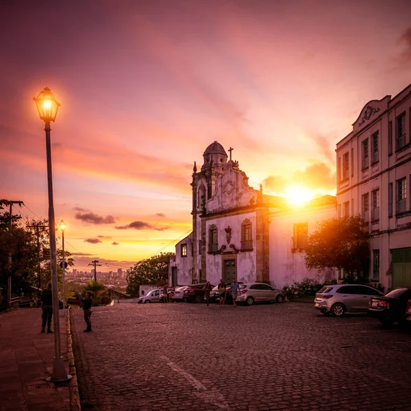 Vista Arquitetura Famosa Cidade Histórica Olinda Pernambuco Brasil Com Seus — Fotografia de Stock