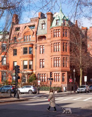 View of the Architecture of Boston in Massachusetts, USA on a sunny day at Back Bay.