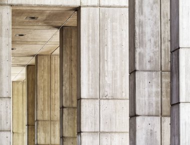 View of detail architectural of the Brutalism style in concrete. clipart