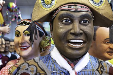Brezilya Karnaval dekorasyonu Olinda, Pernambuco, Brezilya Bonecos Gigantes de Olinda.