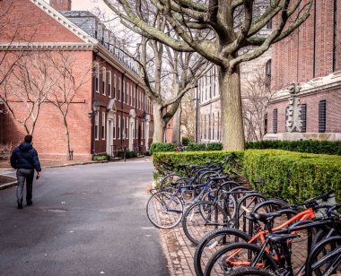 Cambridge, Massachusetts, ABD 'deki ünlü Harvard Üniversitesi' nin tarihi mimarisi.