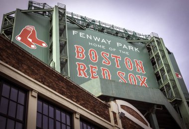 The Fenway Park Stadium architecture in Boston, Massachusetts, USA. clipart
