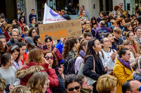 Pontevedra Espanha Março 2019 Manifestação Feminista Contra Abuso Defesa Dos — Fotografia de Stock